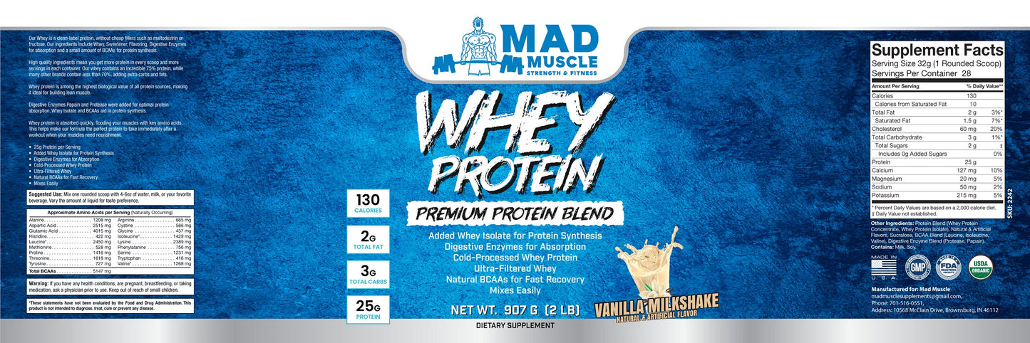 2 lb. Whey Protein- Vanilla Milkshake
