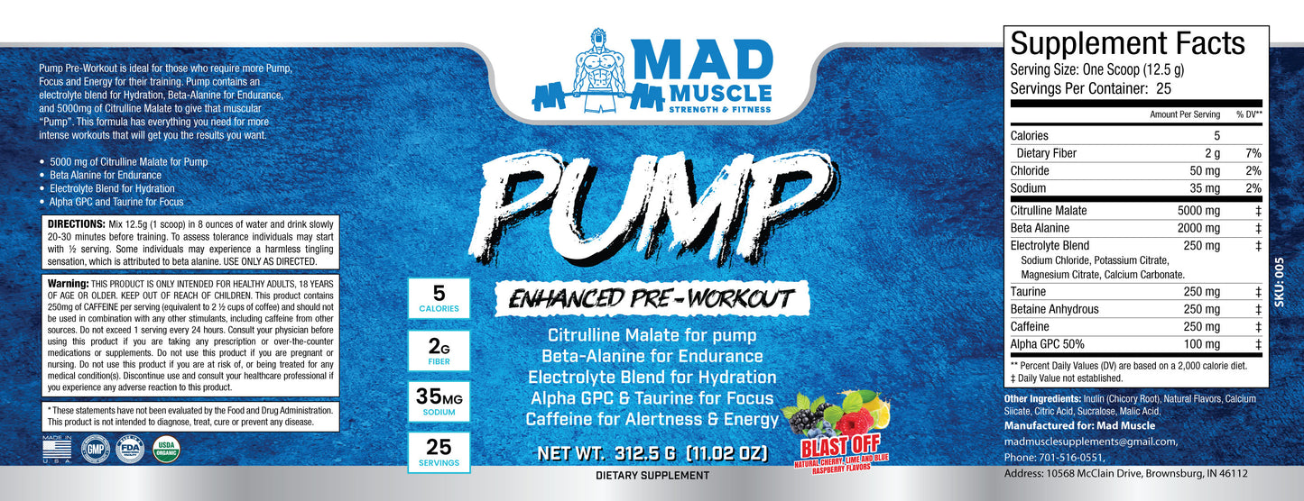 Pump Pre-Workout- Blast Off