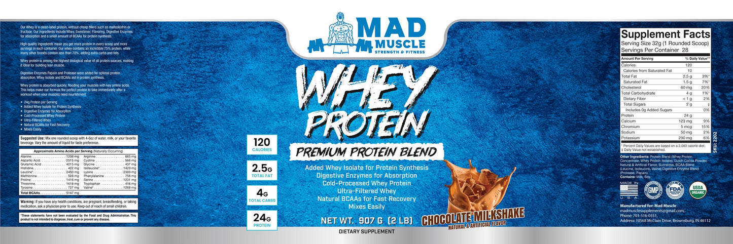 2 lb. Whey Protein- Chocolate Milkshake