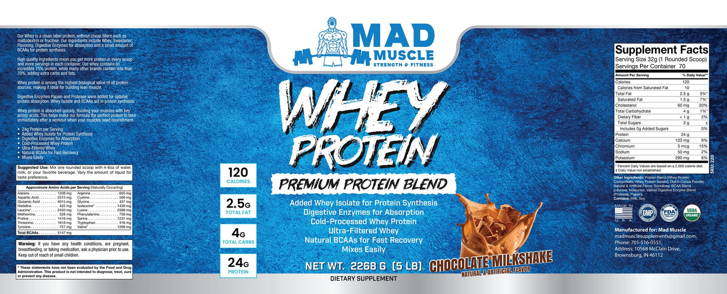 5 lb. Whey Protein-Chocolate Milkshake