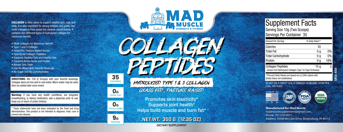 Collagen Peptides- Type I and III Grass Fed- Unflavored