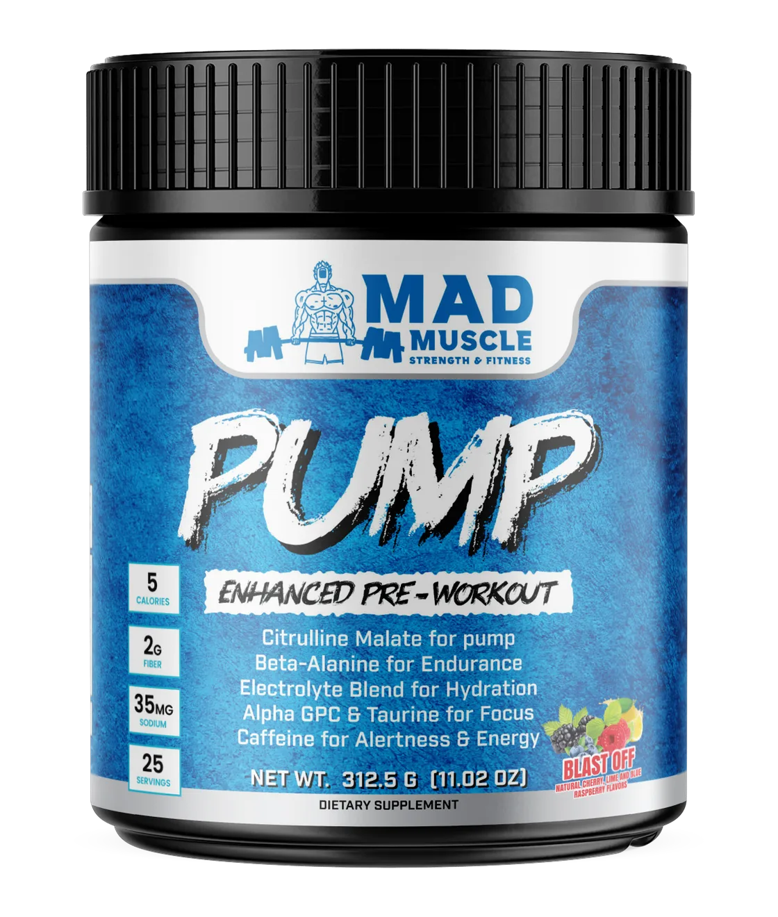 Mad Muscle Pump pre-workout, Blast Off flavour